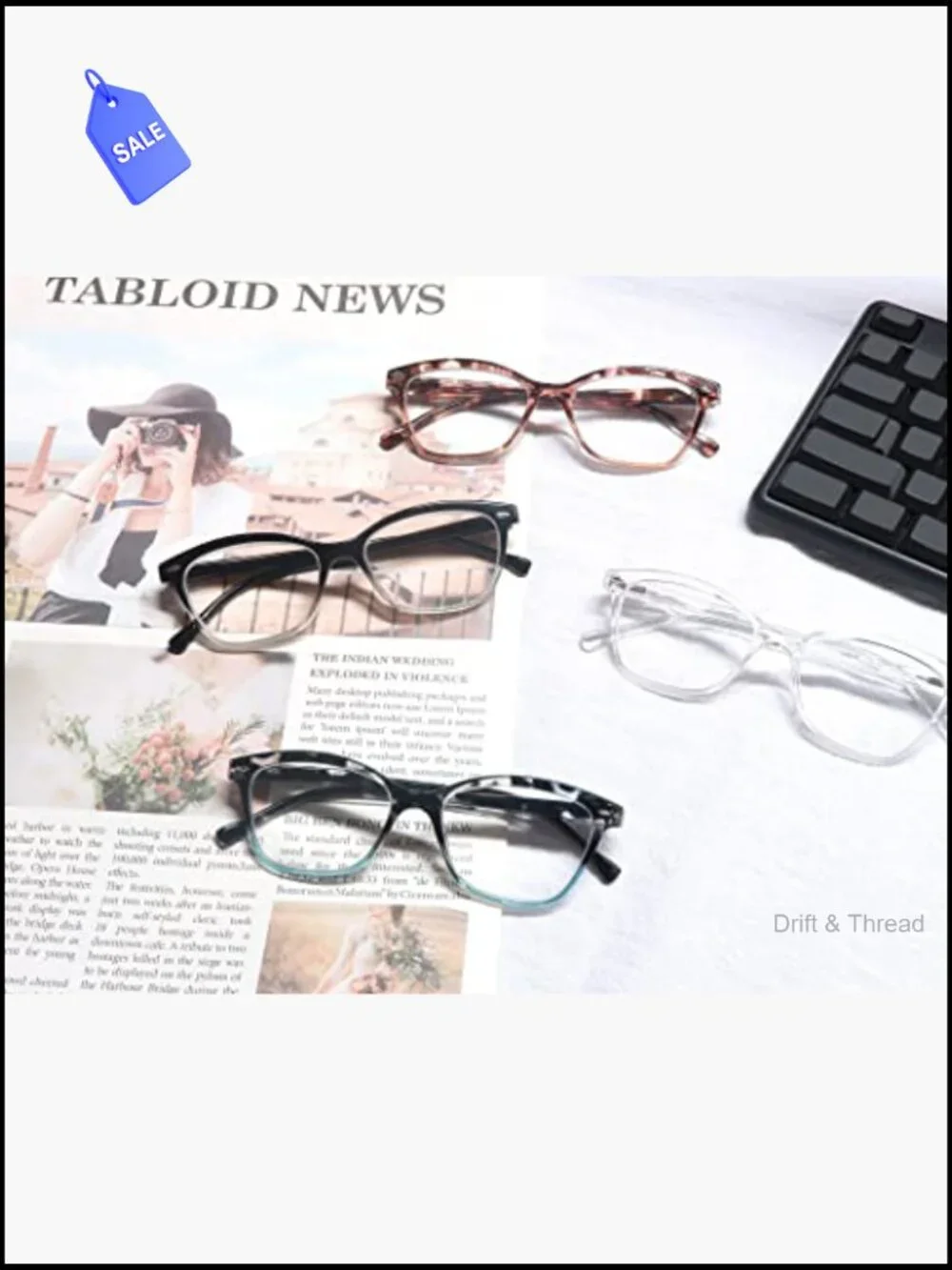 Reading Glasses for Women +5.00 Magnification 4-Pack Lightweight Butterfly Style